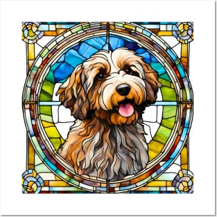 Stained Glass Aussiedoodle Posters and Art